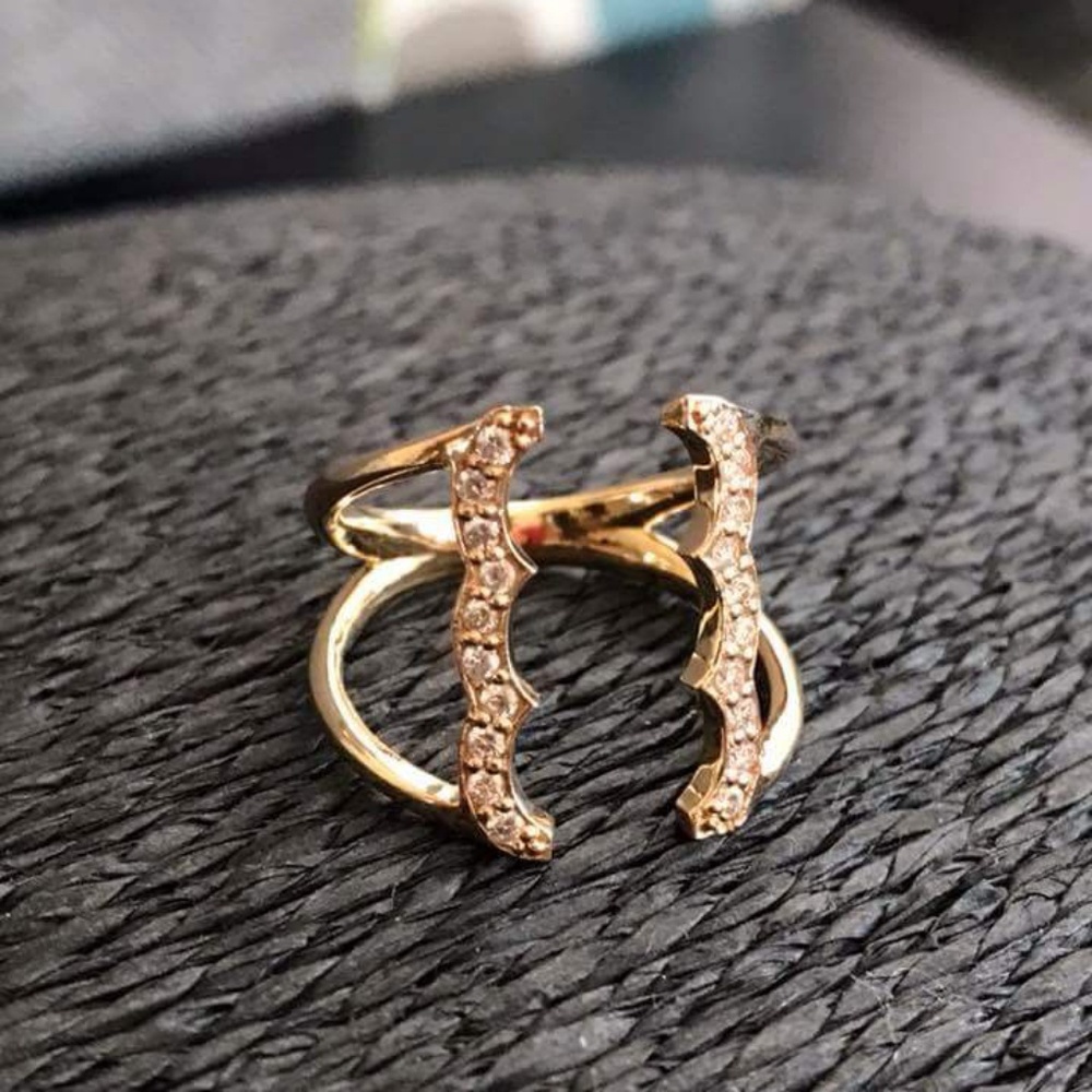 14 K Gold Ring with Diamonds